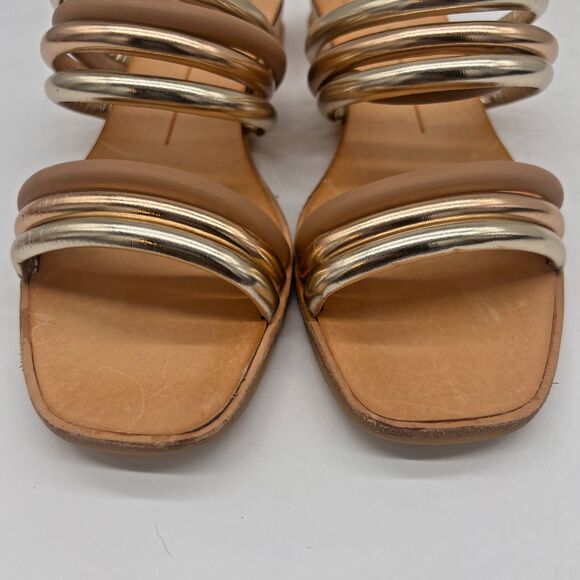 Dolce Vita Women Open Toe Metallic Strappy Slide Sandals Flat Slippers Size 6.5 - Picture 5 of 16